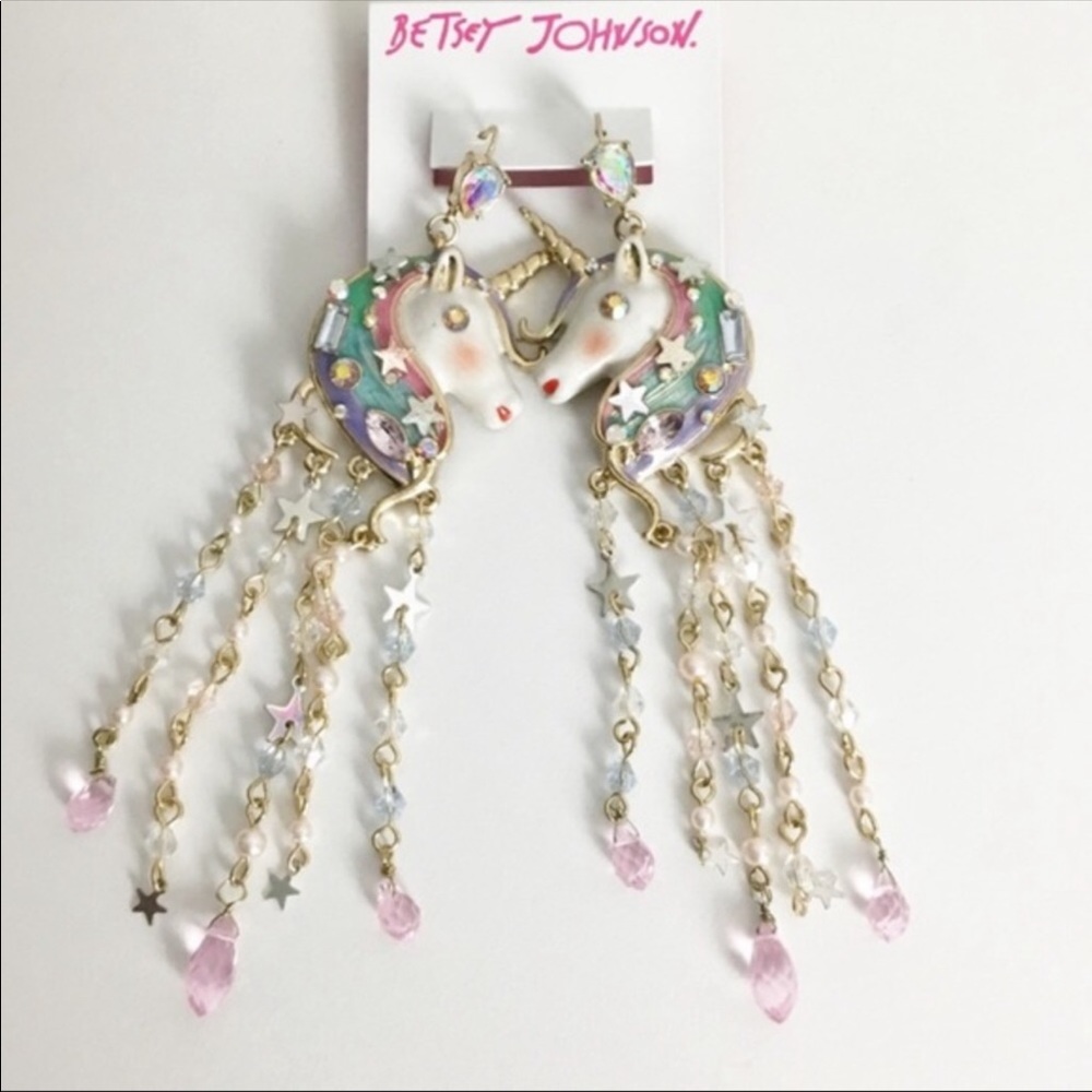 Unicorn earrings by Betsey Johnson - Picture 2 of 3